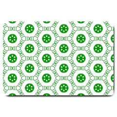 White Background Green Shapes Large Doormat 