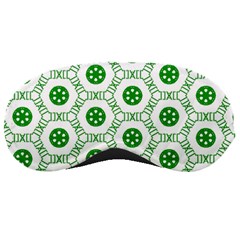 White Background Green Shapes Sleeping Mask by Simbadda