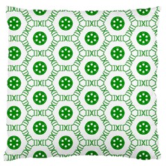 White Background Green Shapes Large Cushion Case (one Side) by Simbadda