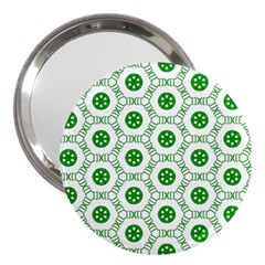 White Background Green Shapes 3  Handbag Mirrors by Simbadda