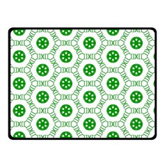 White Background Green Shapes Double Sided Fleece Blanket (small)  by Simbadda