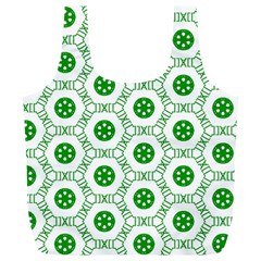 White Background Green Shapes Full Print Recycle Bag (xl) by Simbadda