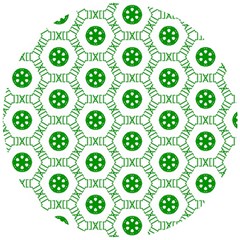 White Background Green Shapes Wooden Puzzle Round