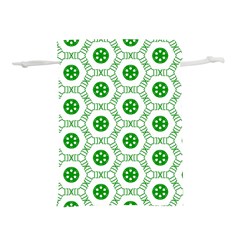 White Background Green Shapes Lightweight Drawstring Pouch (s) by Simbadda