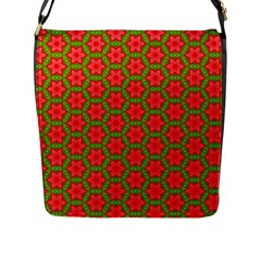 Pattern Flower Texture Seamless Flap Closure Messenger Bag (l) by Simbadda