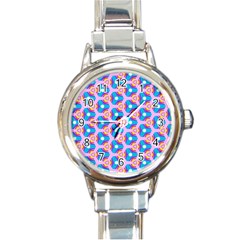 Background Pattern Backgrounds Round Italian Charm Watch by Simbadda