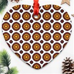 Pattern Fall Color White Background Ornament (Heart) Front