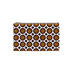 Pattern Fall Color White Background Cosmetic Bag (Small)