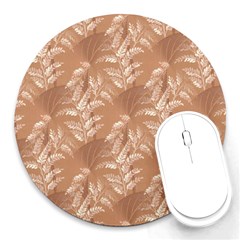 Scrapbook Leaves Decorative Round Mousepads by Simbadda