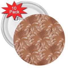 Scrapbook Leaves Decorative 3  Buttons (10 Pack)  by Simbadda