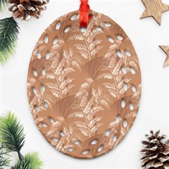 Scrapbook Leaves Decorative Oval Filigree Ornament (two Sides) by Simbadda