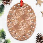 Scrapbook Leaves Decorative Oval Filigree Ornament (Two Sides) Front