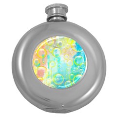 Bubbles Blue Floating Air Round Hip Flask (5 Oz) by Simbadda