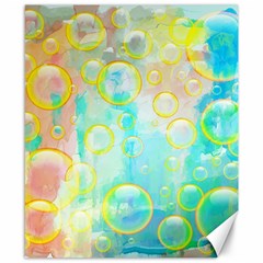 Bubbles Blue Floating Air Canvas 8  X 10  by Simbadda