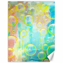 Bubbles Blue Floating Air Canvas 12  X 16  by Simbadda