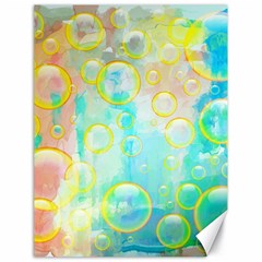 Bubbles Blue Floating Air Canvas 18  X 24  by Simbadda