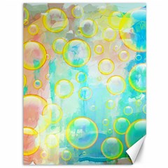 Bubbles Blue Floating Air Canvas 36  X 48  by Simbadda