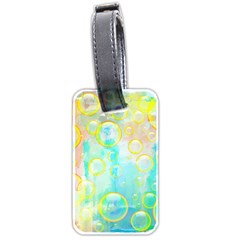 Bubbles Blue Floating Air Luggage Tag (two Sides) by Simbadda