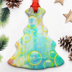 Bubbles Blue Floating Air Christmas Tree Ornament (two Sides) by Simbadda