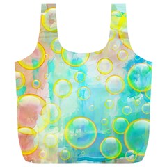 Bubbles Blue Floating Air Full Print Recycle Bag (xl) by Simbadda