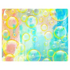 Bubbles Blue Floating Air Double Sided Flano Blanket (medium)  by Simbadda