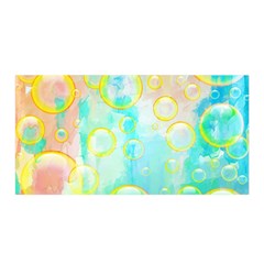 Bubbles Blue Floating Air Satin Wrap by Simbadda