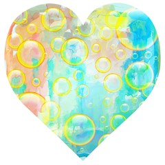 Bubbles Blue Floating Air Wooden Puzzle Heart