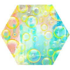 Bubbles Blue Floating Air Wooden Puzzle Hexagon