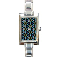 Stained Glass Pattern Church Window Rectangle Italian Charm Watch