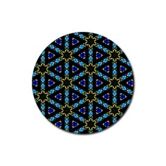 Stained Glass Pattern Church Window Rubber Coaster (round) 