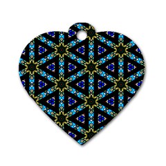 Stained Glass Pattern Church Window Dog Tag Heart (two Sides) by Simbadda