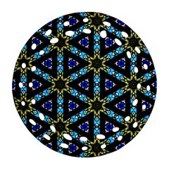 Stained Glass Pattern Church Window Ornament (Round Filigree)