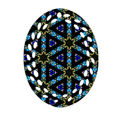 Stained Glass Pattern Church Window Oval Filigree Ornament (Two Sides)