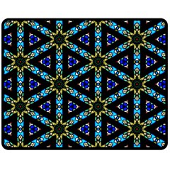 Stained Glass Pattern Church Window Double Sided Fleece Blanket (medium)  by Simbadda