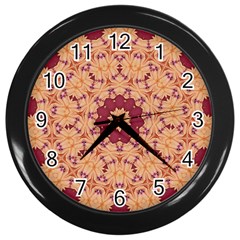 Abstract Art Abstract Background Brown Wall Clock (black) by Simbadda