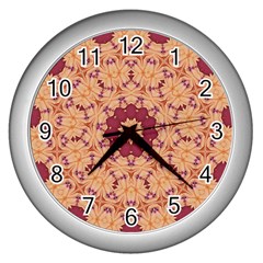 Abstract Art Abstract Background Brown Wall Clock (silver) by Simbadda