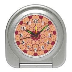 Abstract Art Abstract Background Brown Travel Alarm Clock by Simbadda