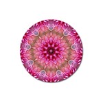 Flower Mandala Art Pink Abstract Magnet 3  (Round) Front