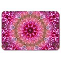 Flower Mandala Art Pink Abstract Large Doormat 