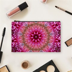 Flower Mandala Art Pink Abstract Cosmetic Bag (medium) by Simbadda