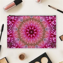 Flower Mandala Art Pink Abstract Cosmetic Bag (large) by Simbadda