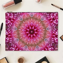 Flower Mandala Art Pink Abstract Cosmetic Bag (xl) by Simbadda