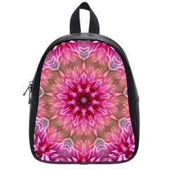 Flower Mandala Art Pink Abstract School Bag (small) by Simbadda