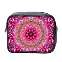 Flower Mandala Art Pink Abstract Mini Toiletries Bag (two Sides) by Simbadda