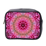 Flower Mandala Art Pink Abstract Mini Toiletries Bag (Two Sides) Front