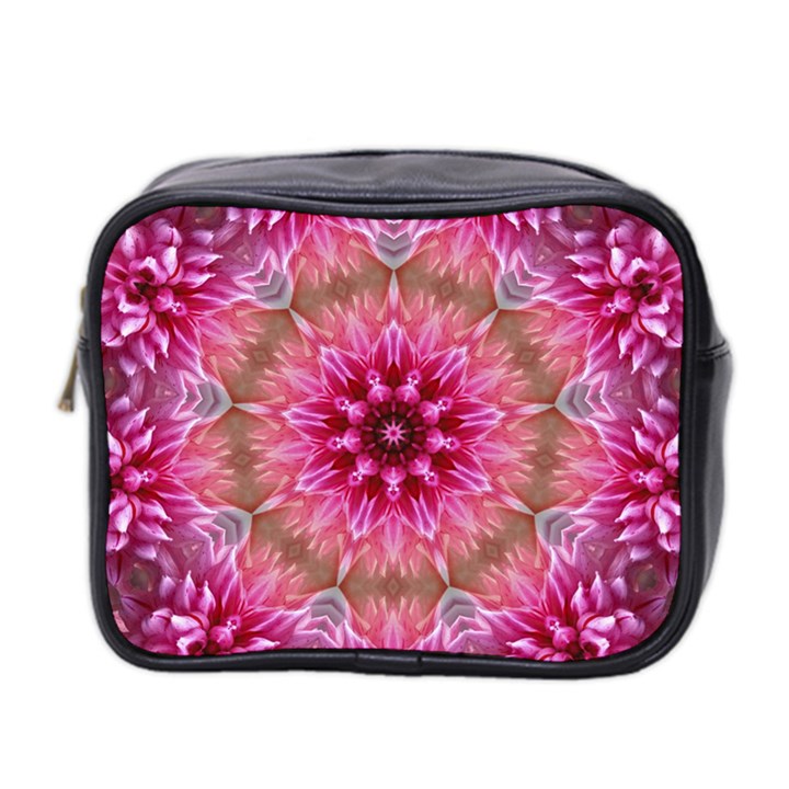 Flower Mandala Art Pink Abstract Mini Toiletries Bag (Two Sides)