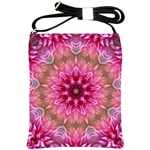 Flower Mandala Art Pink Abstract Shoulder Sling Bag Front