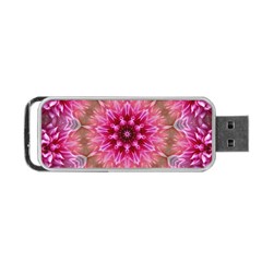 Flower Mandala Art Pink Abstract Portable Usb Flash (one Side) by Simbadda