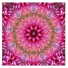 Flower Mandala Art Pink Abstract Large Satin Scarf (square) by Simbadda