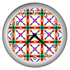 Rainbow Pattern Pattern Texture Wall Clock (silver) by Simbadda